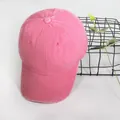 Cappellino da baseball in cotone lavato rosa scuro con finitura vintage - Regolabile / Rosa Rosso