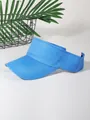 Adjustable bright blue sun visor hat with reinforced brim for outdoor sun protection - Blue