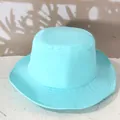 Minimalist light blue outdoor sun hat in premium cotton twill for summer hiking and camping - One Size / Lake Blue