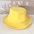 Unisex bright yellow twill cotton sun hat for hiking and camping outdoor activities - One Size / Yellow