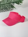 Hot pink adjustable canvas sun visor hat for summer outdoor shade and casual wear - Rose Red
