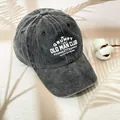 Washed charcoal baseball cap with white Grumpy Old Man Club print and crown logo - One Size / Black