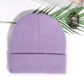 Classic cuffed knit beanie in lavender purple, soft winter headwear for couples - Light Purple