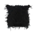 Winter faux fur cat ear knit hat in black plush finish for a gothic street style look - One Size / Black