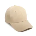 Classic beige cotton baseball cap in minimalist six-panel design with curved brim - One Size / Khaki