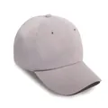 Minimalist light grey cotton baseball cap with six-panel structure and curved brim - One Size / Gray