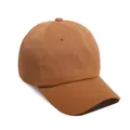 Classic camel brown cotton baseball cap with six-panel design and curved brim - One Size / Caramel color