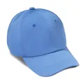 Classic blue six-panel cotton baseball cap with adjustable strap and breathable eyelets - One Size / Denim Blue