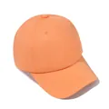 Minimalist cotton canvas baseball cap in bright orange with reinforced brim stitching - One Size / Orange