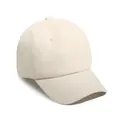 Minimalist beige cotton baseball cap with curved brim and breathable eyelets - One Size / Beige