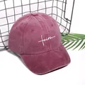 Burgundy cotton baseball cap with white faith embroidery in a minimalist vintage style - One Size / Burgundy