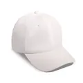 Classic white cotton baseball cap with six-panel construction and breathable eyelets - One Size / White