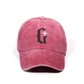 Berretto da baseball bordeaux vintage lavato con lettera G gotica e stella ricamata - Taglia unica / Borgogna