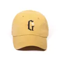 Vintage mustard yellow washed baseball cap with gothic G embroidery and star pattern - One Size / Yellow