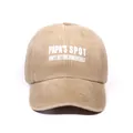 Washed cotton baseball cap in khaki with Papa's Spot letter print for casual style - One Size / Khaki