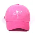 Washed cotton baseball cap in rose pink featuring a white dragonfly print design - Rose Red