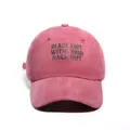 Cappellino da baseball vintage in cotone rosa lavato con stampa di lettere nere - Taglia unica / Borgogna