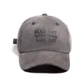 Berretto da baseball in cotone grigio lavato con stampa Black Out unisex - Taglia unica / Nero