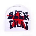 Y2K street style white beanie with red star and blue BEEN THAT letters detail - One Size / White