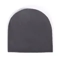 Oversized dark gray knitted beanie for women with a minimalist slouchy winter design - One Size / Gray