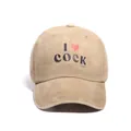 Khaki gewassen katoenen honkbalpet met I Love Cocktails opdruk voor dames en heren - Eén maat / Khaki