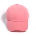 Classic pink six-panel cotton baseball cap with curved brim and breathable eyelets - One Size / Watermelon Pink