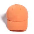Classic bright orange cotton baseball cap with adjustable strap and breathable eyelets - One Size / Orange