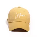 Ginger yellow washed cotton baseball cap with Let Them heart embroidery and curved brim - One Size / Yellow