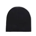 Solid black minimalist knit beanie in a relaxed fit with high-density ribbed texture - One Size / Black