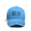 Casquette de baseball en coton délavé bleu clair avec imprimé de lettres noires - Taille unique / Bleu