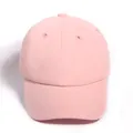 Classic plain light pink cotton baseball cap with adjustable strap for outdoor sun protection - One Size / Light Pink