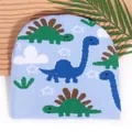 Lichtblauwe gebreide muts met dinosauruspatroon en sterren voor kinderen, zacht en warm - Eén maat / Lichtblauw