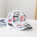 White street graffiti baseball cap with colorful spray print and adjustable long strap - Adult Style (54-59cm) / Graffiti-White