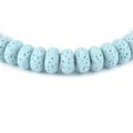 Perle piatte in pietra lavica celeste con trama porosa per gioielli fai da te - 3x7mm / Celeste (N. 2)