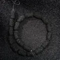 Cylindrical black lava stone loose beads for DIY jewelry making with natural porous texture - Cylinder Style (No. 1) / 11x21mm / Black