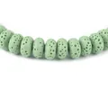 Perline di pietra vulcanica porosa verde chiaro in forma piatta tonda per gioielli DIY - 3x7mm / Verde Pallido (N. 4)