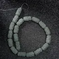 Natural gray lava stone cylindrical beads with porous texture for DIY jewelry making - Cylinder Style (No. 2) / 11x21mm / Gray