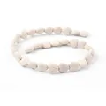Natural off-white heart shaped lava stone loose beads for DIY jewelry making - 13x14mm / Off White