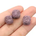 Perles de pierre de lave violettes poreuses en forme de cube pour bijoux DIY - Violet (No. 5)