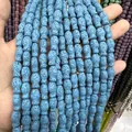 Perles de lave bleue en forme de poisson pour bijoux DIY avec texture poreuse - Forme de Bouteille/Tête Irrégulière / No. 2 (Bleu Clair) / 9X14mm