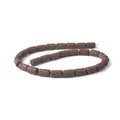 Brown volcanic stone cylindrical beads for DIY jewelry making on white background - Brown (No.5)