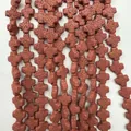 Perles en pierre de lave naturelle rouge brique en forme de croix pour bijoux DIY - 13x18mm / Rouge