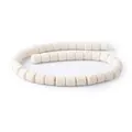 Cuentas cilíndricas de piedra de lava blanca natural para la creación de joyas DIY - 6x6mm / Blanco