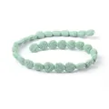 Mint green heart-shaped lava stone beads with porous texture for DIY jewelry making - 13x14mm / Mint Green