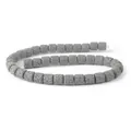 Cuentas cilíndricas de piedra de lava gris natural con textura porosa para joyería DIY - 6x6mm / Gris oscuro