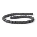 Cuentas cilíndricas de piedra de lava negra natural para la creación de joyas DIY - 6x6mm / Negro