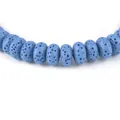 Perle rondelle in pietra lavica vulcanica blu per la creazione di gioielli fai da te - Blu (N. 10)