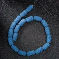 Blaue zylindrische Lavastein-Perlen mit poröser Textur für Schmuckherstellung DIY-Zubehör - Nr.6 (Königsblau)