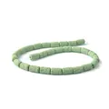 Macro detail of cylindrical sage green lava stone beads with natural porous texture for DIY - Sage Green (No.8)