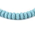 Perle piatte in pietra lavica azzurra con consistenza porosa per accessori gioielli DIY - Blu Chiaro (N.12)